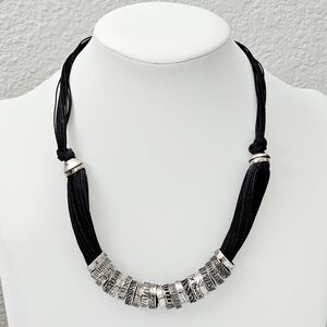 Silpada Rare Hostess Only Etched Sterling Silver 21-Band Multi-Cord 17" Necklace